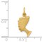 14K Gold Queen Nefertiti Charm Egyptian Jewelry New |A 22mm x 10mm